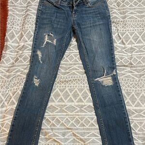 Women's Distressed Blue Jeans